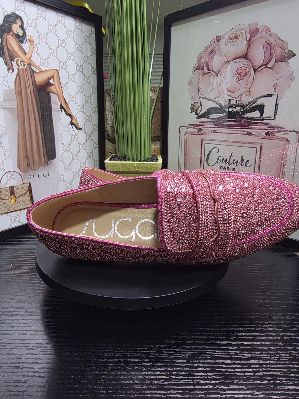 Sugar Pink Crystal Embellished Loafers - Picture 7 of 8